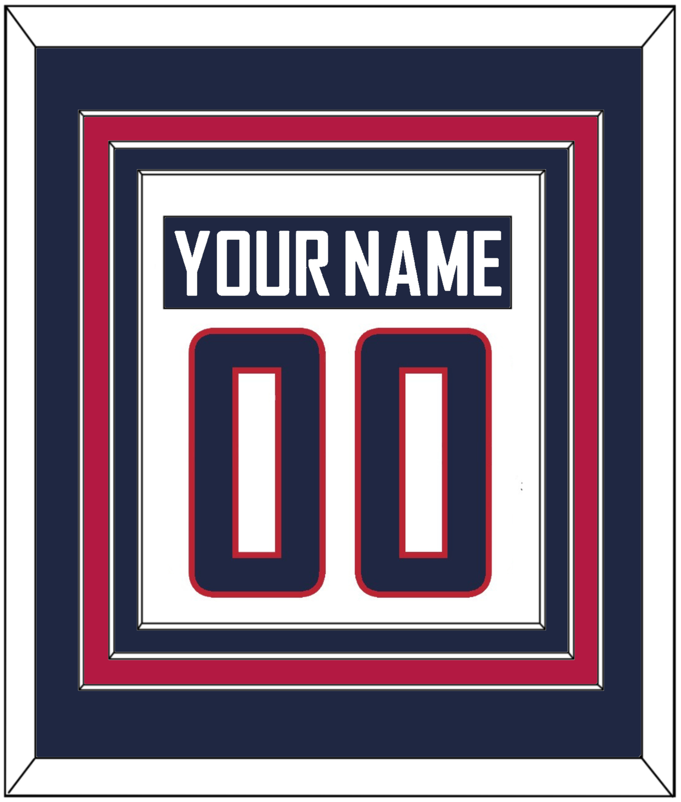 United States Men's Hockey Nameplate & Number (Back) Combined - 2014 Olympics Home White - Premier Tier 2