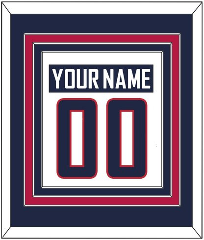 United States Men's Hockey Nameplate & Number (Back) Combined - 2014 Olympics Home White - Premier Tier 2