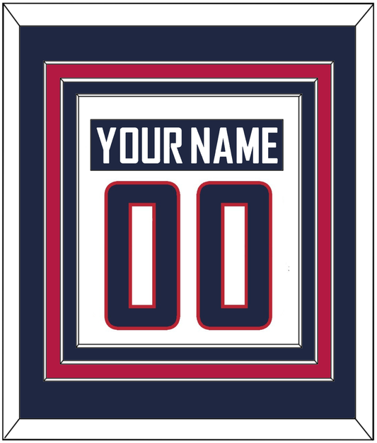 United States Men's Hockey Nameplate & Number (Back) Combined - 2014 Olympics Home White - Premier Tier 2