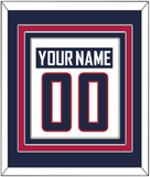 United States Men's Hockey Nameplate & Number (Back) Combined - 2014 Olympics Home White - Triple Mat 2