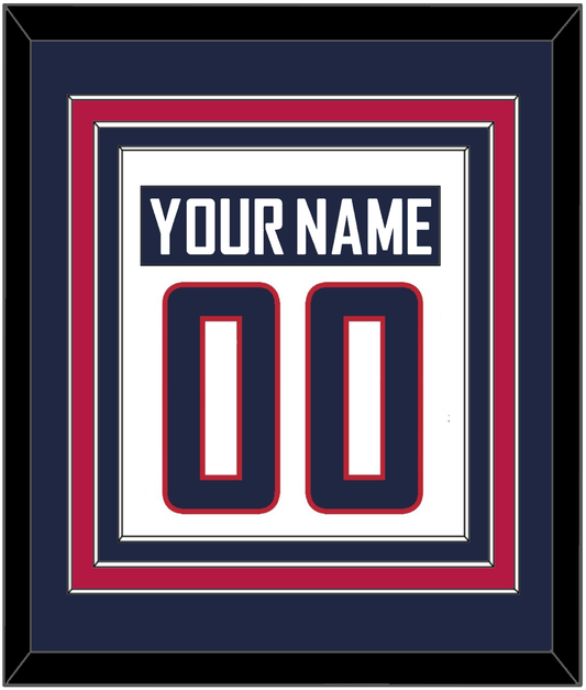 United States Men's Hockey Nameplate & Number (Back) Combined - 2014 Olympics Home White - Premier Tier 2