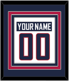 United States Men's Hockey Nameplate & Number (Back) Combined - 2014 Olympics Home White - Triple Mat 2