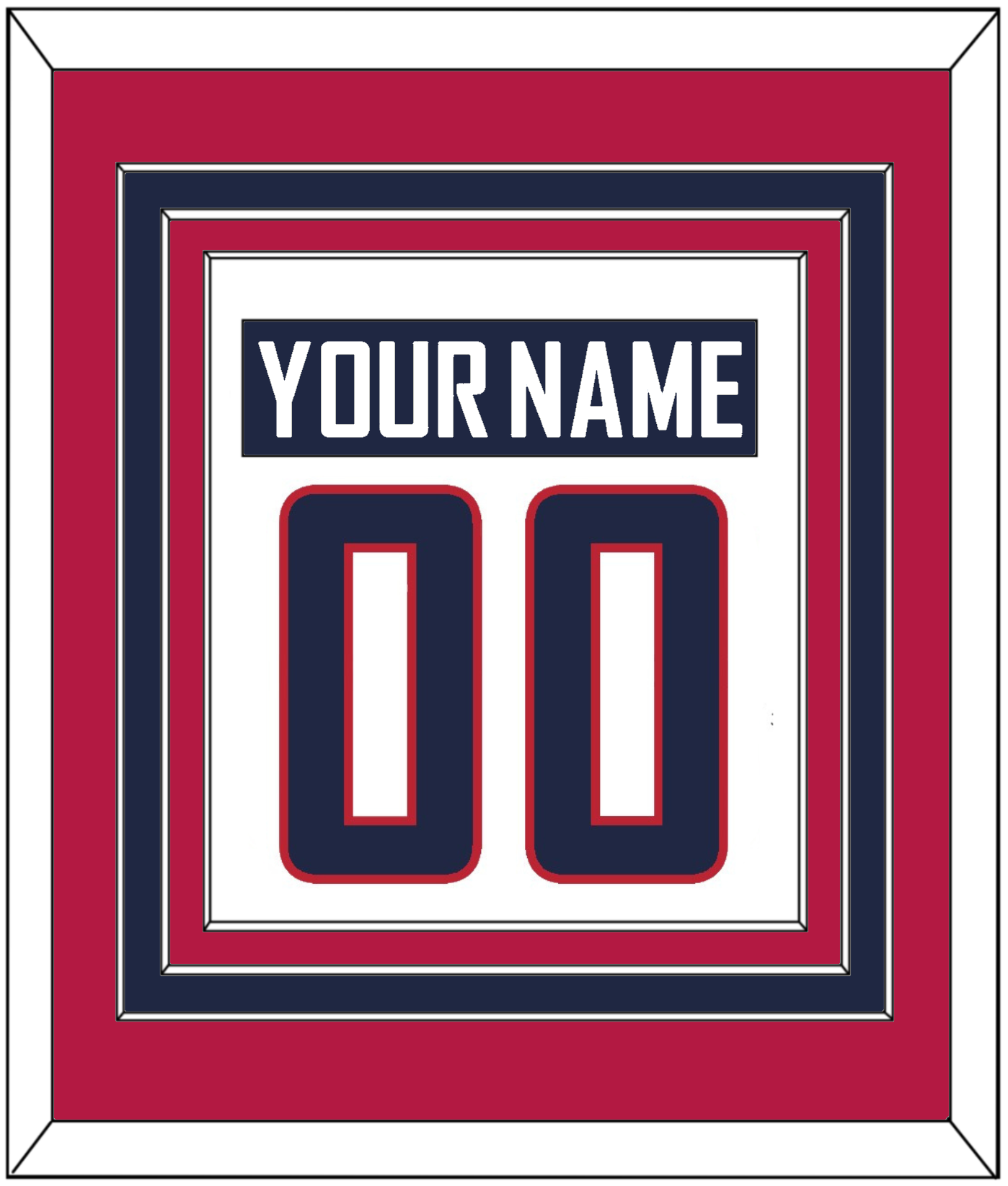 United States Men's Hockey Nameplate & Number (Back) Combined - 2014 Olympics Home White - Premier Tier 3