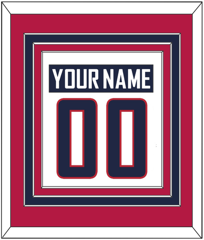 United States Men's Hockey Nameplate & Number (Back) Combined - 2014 Olympics Home White - Premier Tier 3