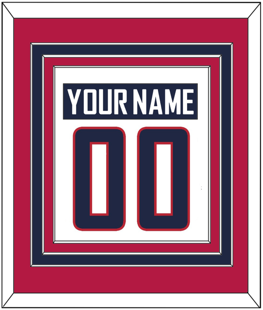 United States Men's Hockey Nameplate & Number (Back) Combined - 2014 Olympics Home White - Premier Tier 3