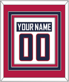 United States Men's Hockey Nameplate & Number (Back) Combined - 2014 Olympics Home White - Triple Mat 3
