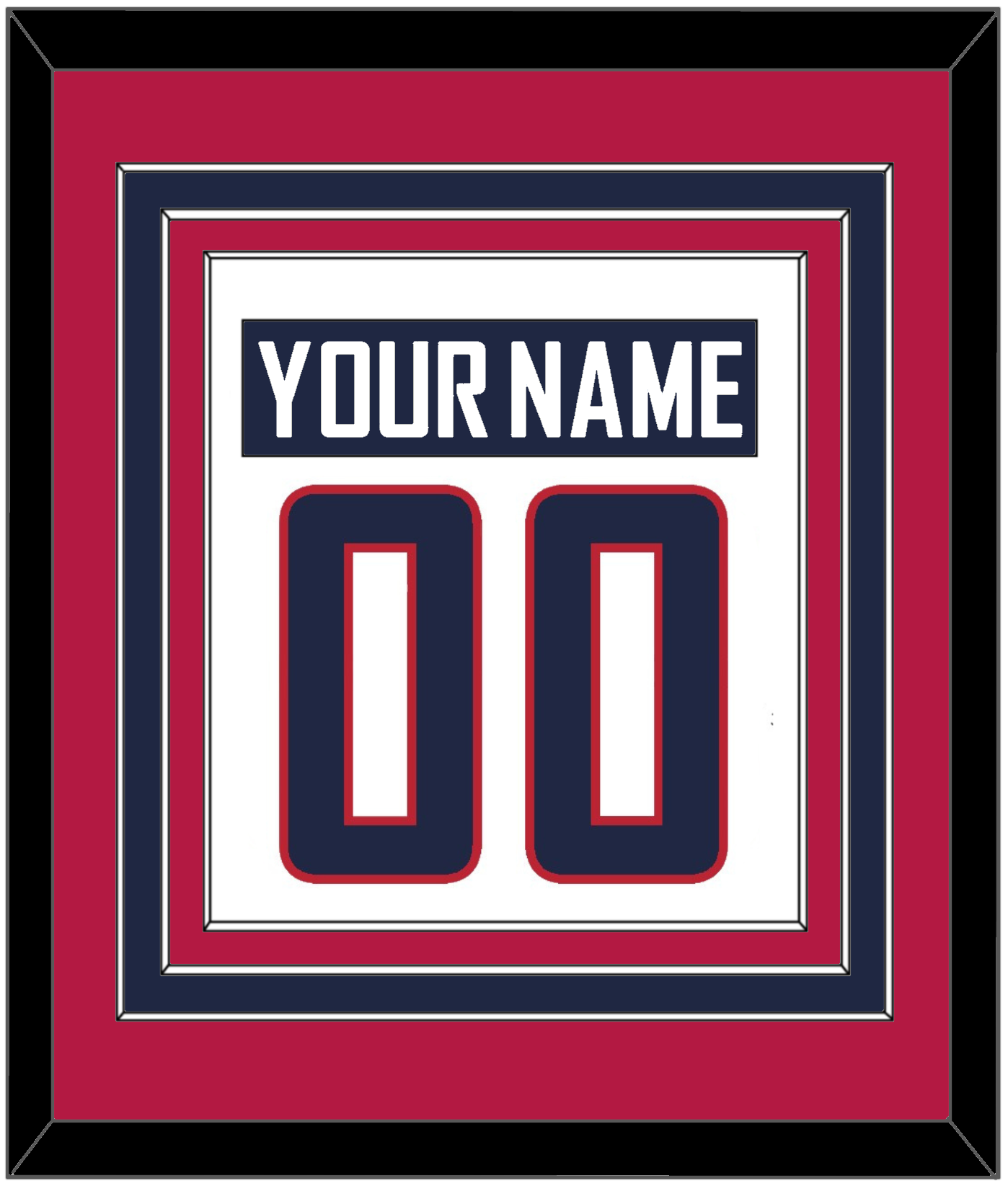 United States Men's Hockey Nameplate & Number (Back) Combined - 2014 Olympics Home White - Premier Tier 3