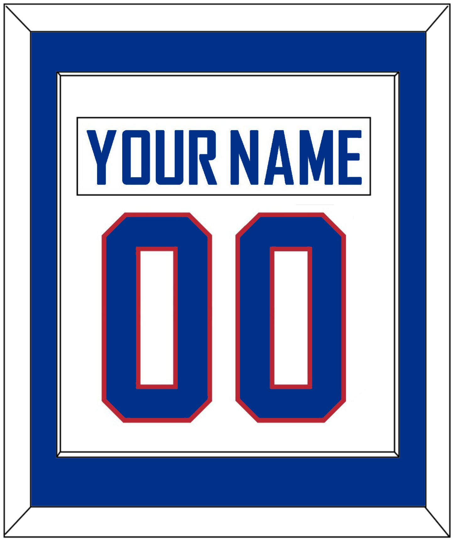 United States Men's Hockey Nameplate & Number (Back) Combined - 2010 Olympics Alternate White - Essential Tier 1