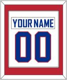 United States Men's Hockey Nameplate & Number (Back) Combined - 2010 Olympics Alternate White - Single Mat 2