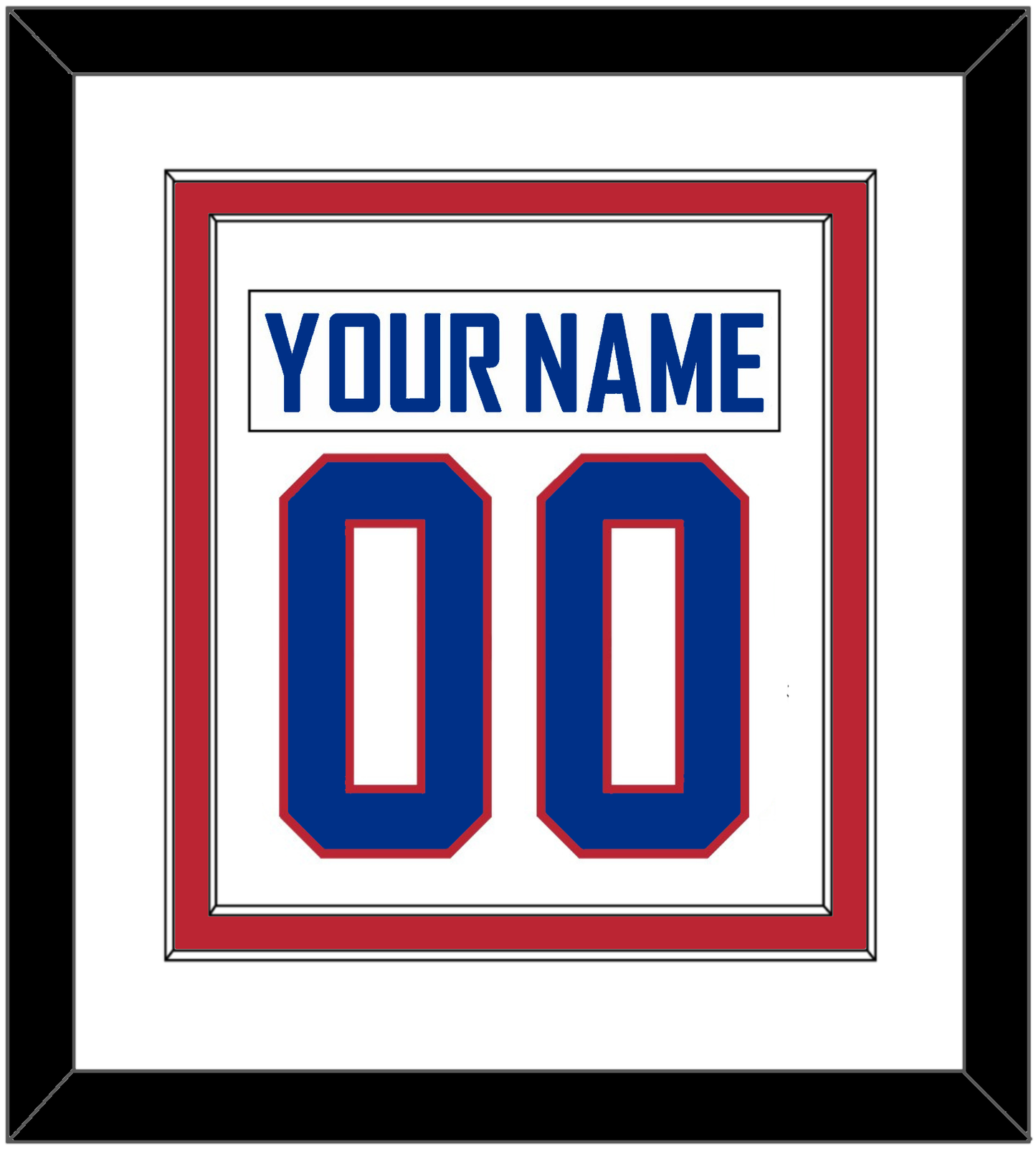 United States Men's Hockey Nameplate & Number (Back) Combined - 2010 Olympics Alternate White - Signature Tier 2