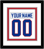 United States Men's Hockey Nameplate & Number (Back) Combined - 2010 Olympics Alternate White - Double Mat 2