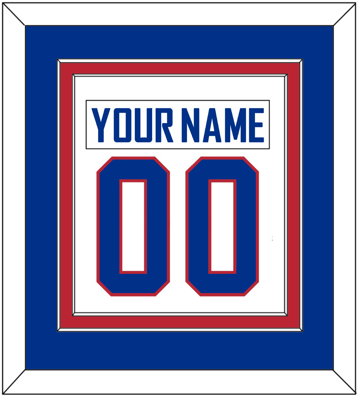 United States Men's Hockey Nameplate & Number (Back) Combined - 2010 Olympics Alternate White - Signature Tier 3