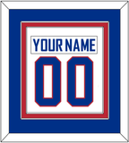 United States Men's Hockey Nameplate & Number (Back) Combined - 2010 Olympics Alternate White - Double Mat 3