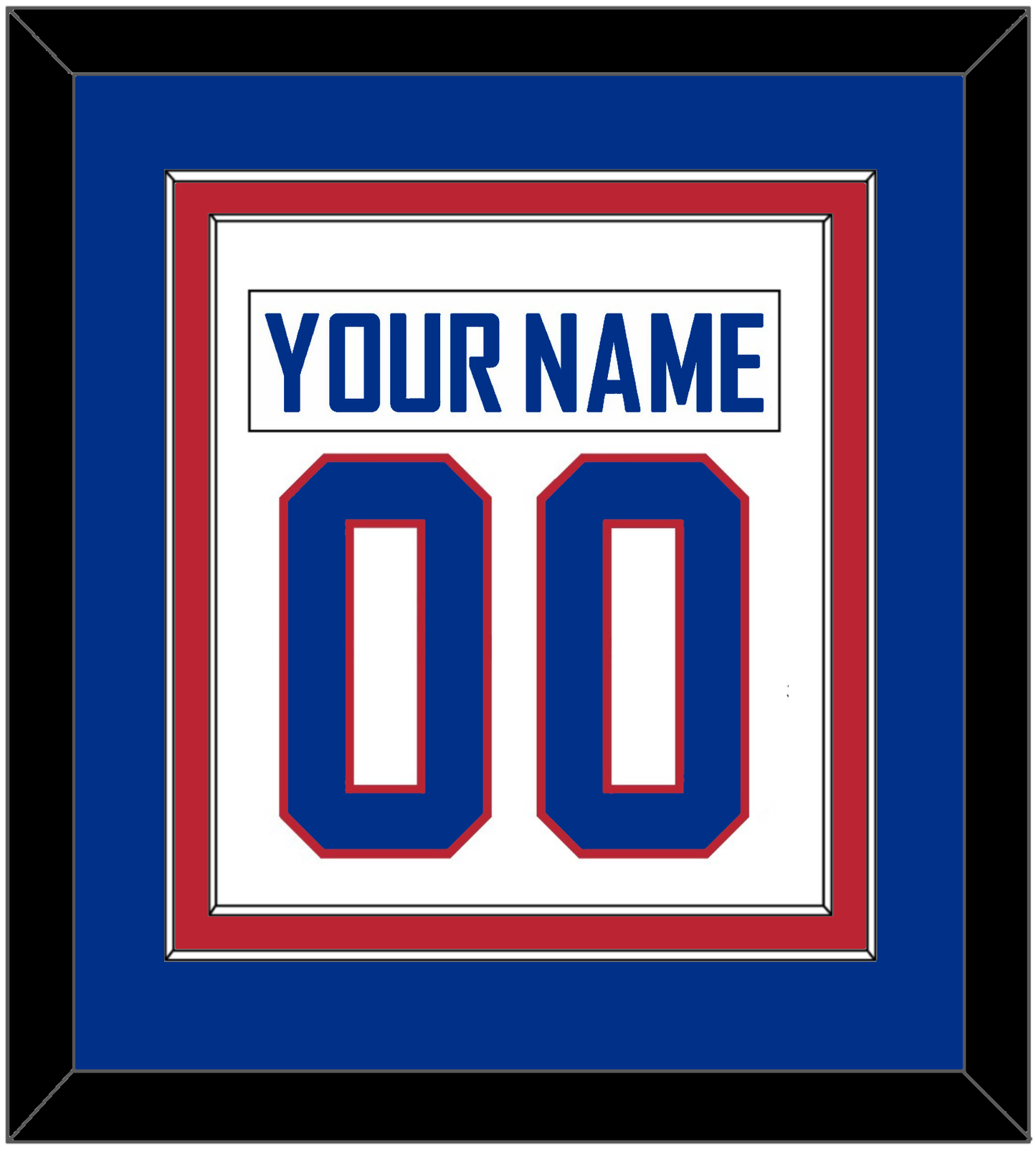 United States Men's Hockey Nameplate & Number (Back) Combined - 2010 Olympics Alternate White - Signature Tier 3
