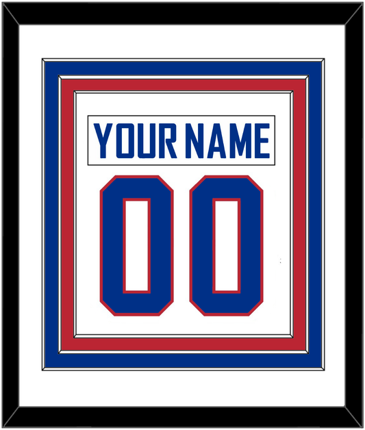 United States Men's Hockey Nameplate & Number (Back) Combined - 2010 Olympics Alternate White - Premier Tier 1
