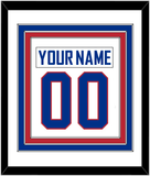 United States Men's Hockey Nameplate & Number (Back) Combined - 2010 Olympics Alternate White - Triple Mat 1