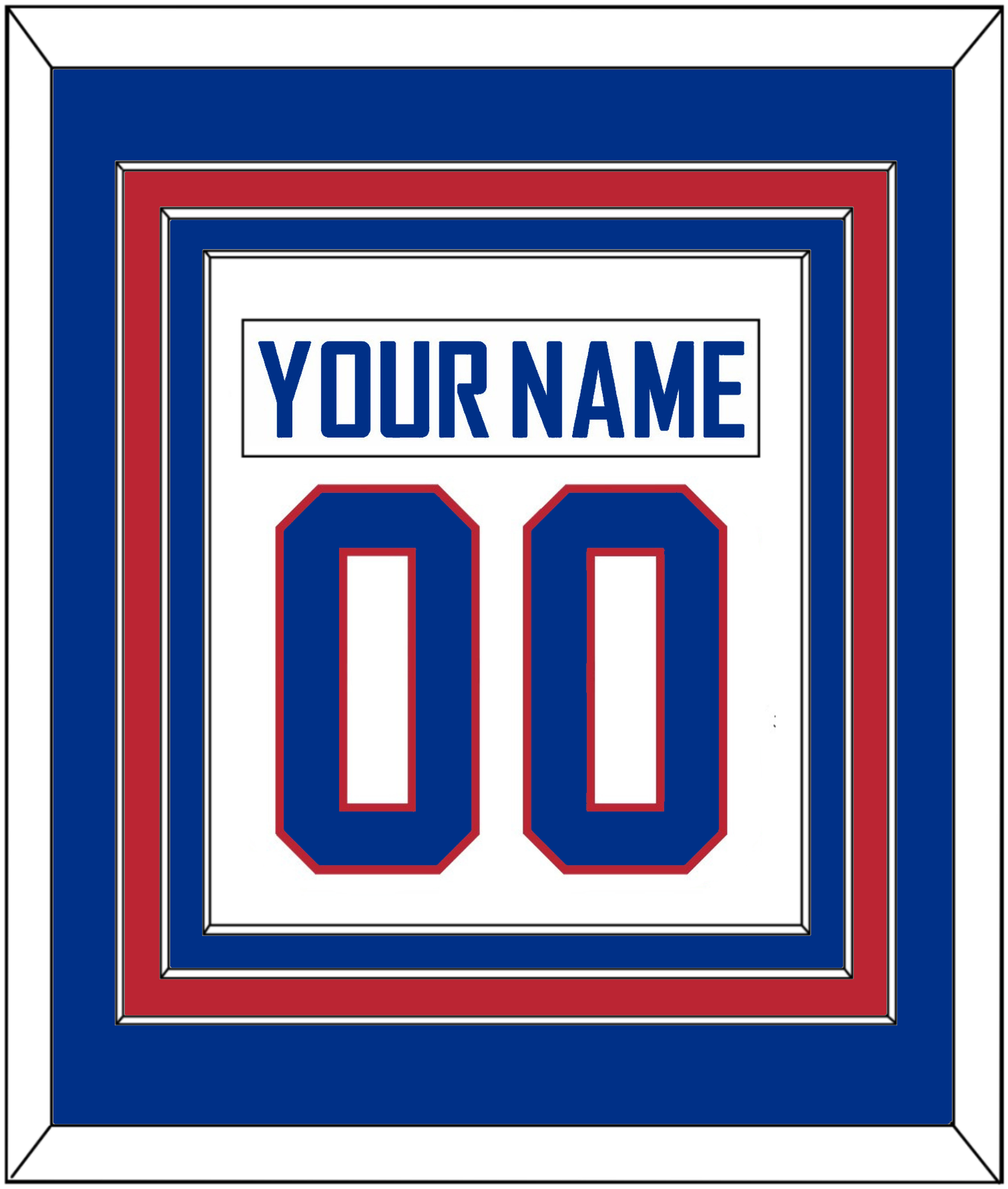 United States Men's Hockey Nameplate & Number (Back) Combined - 2010 Olympics Alternate White - Premier Tier 2