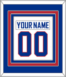 United States Men's Hockey Nameplate & Number (Back) Combined - 2010 Olympics Alternate White - Triple Mat 2