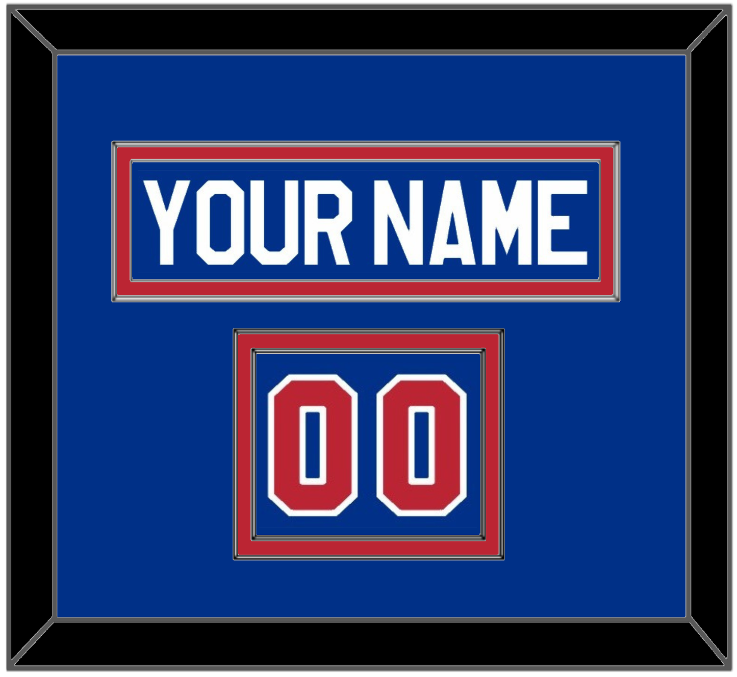 United States Men’s Hockey Nameplate & Number (Shoulder) - 1980 Olympics Road Blue - Signature Tier 2