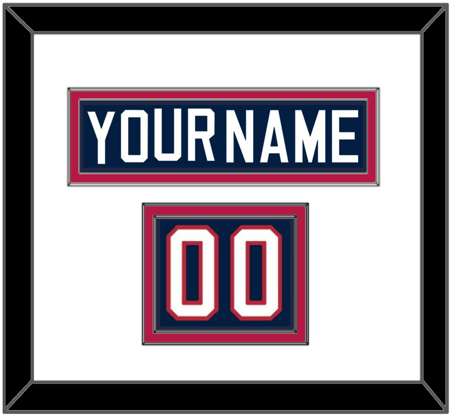United States Men’s Hockey Nameplate & Number (Shoulder) - 2002 Olympics Home White - Signature Tier 1
