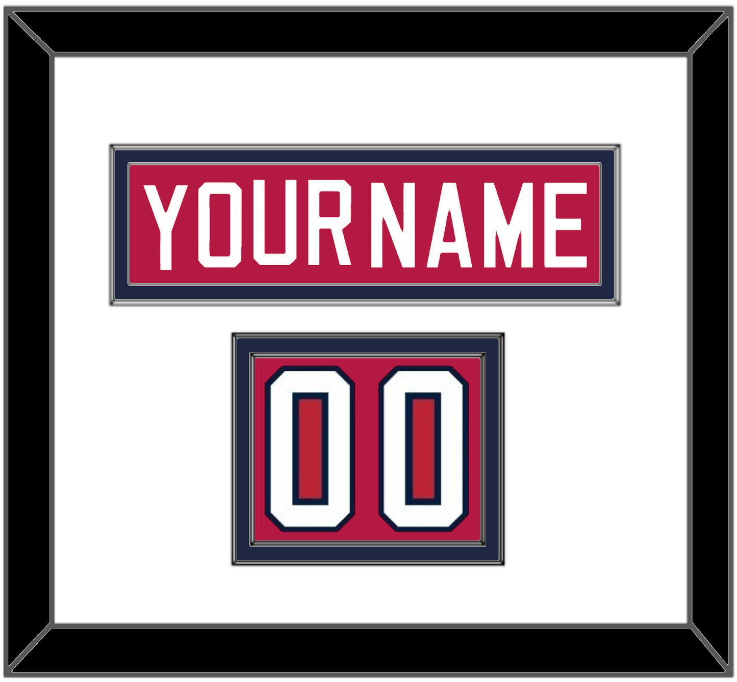 United States Men’s Hockey Nameplate & Number (Shoulder) - 2002 Olympics Road Blue - Signature Tier 1