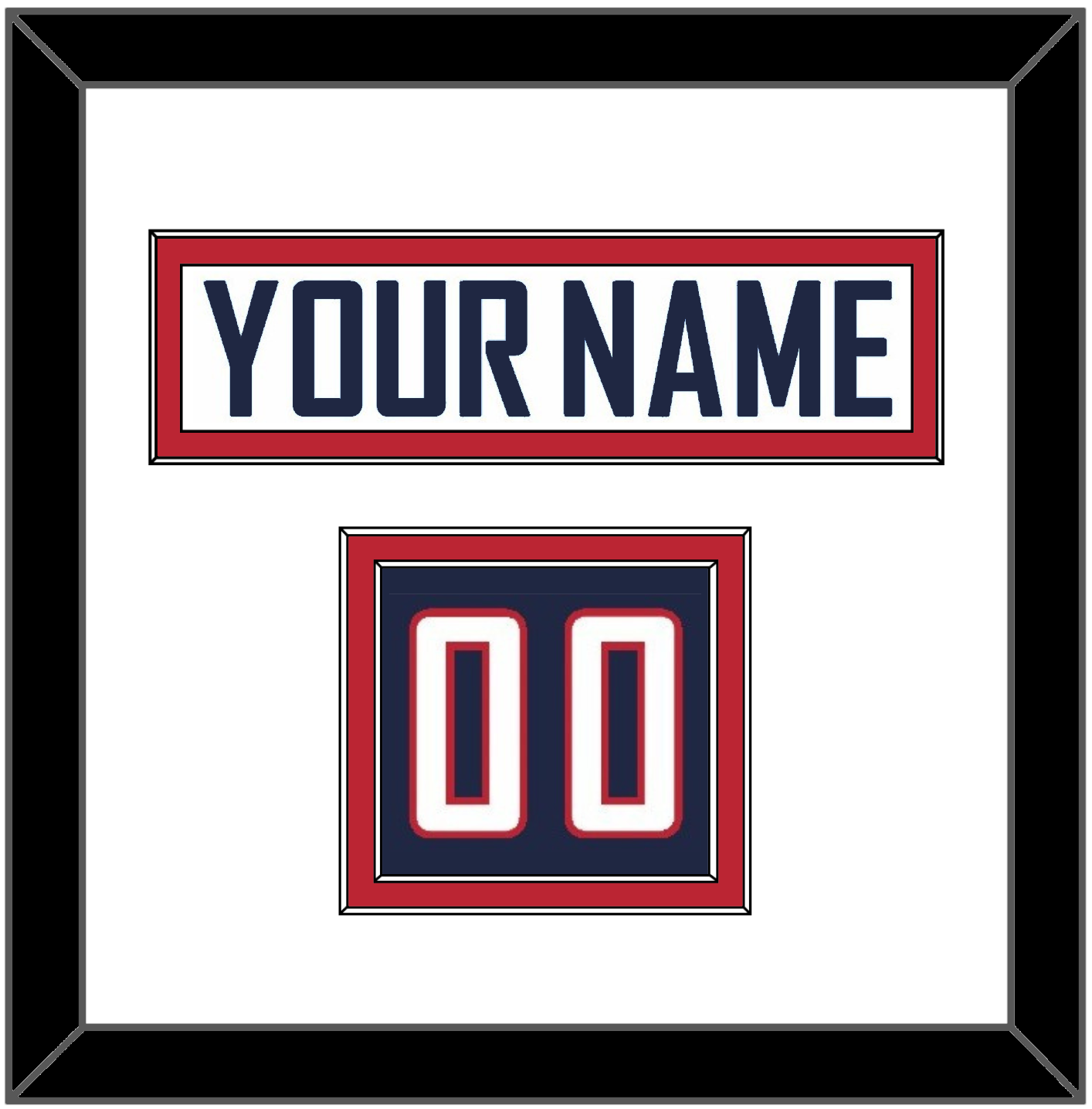United States Men’s Hockey Nameplate & Number (Shoulder) - 2010 Olympics Home White - Signature Tier 1