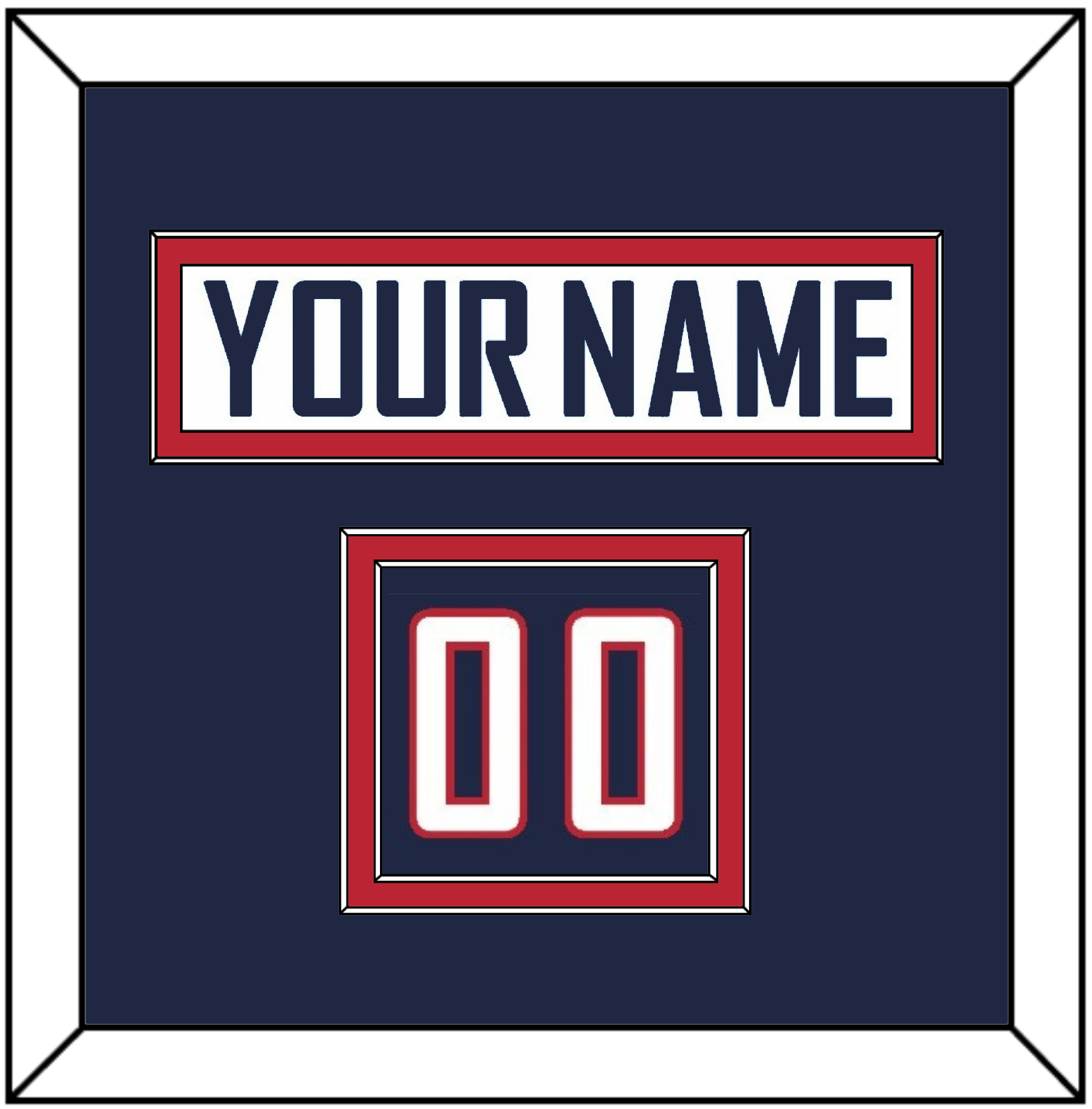 United States Men’s Hockey Nameplate & Number (Shoulder) - 2010 Olympics Home White - Signature Tier 2