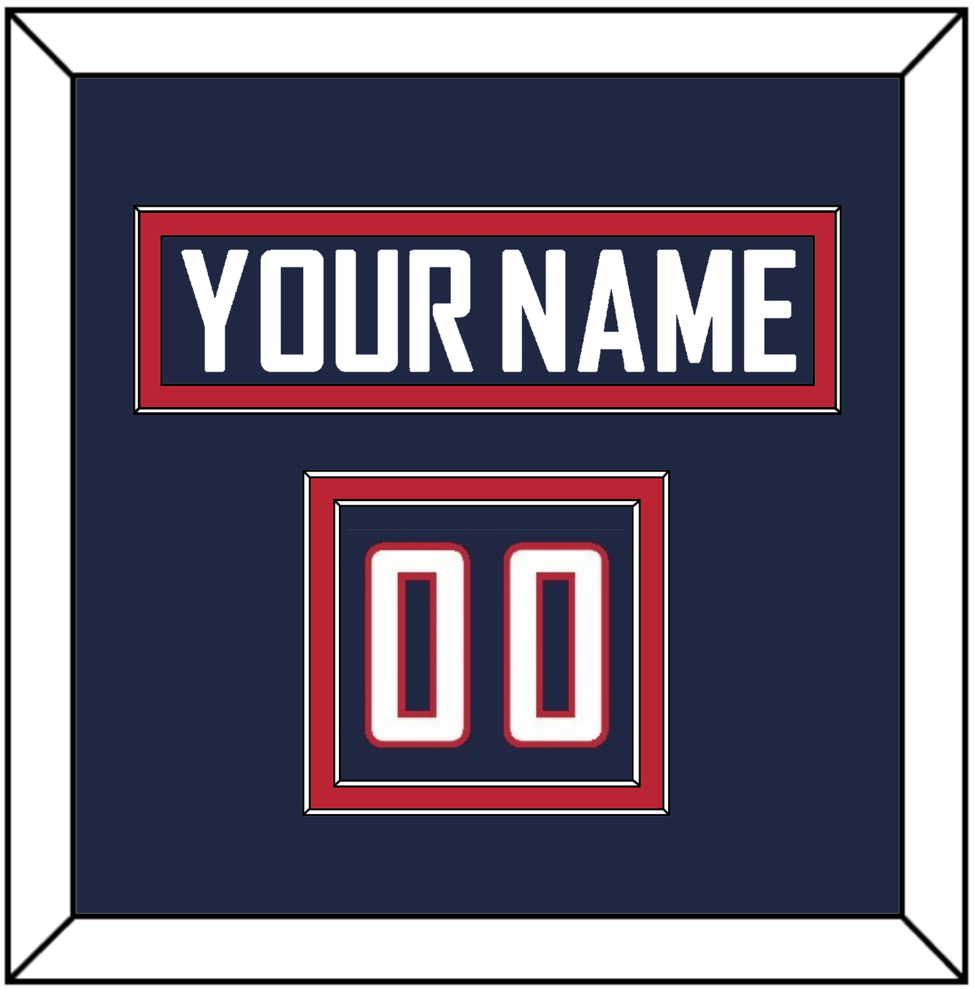 United States Men’s Hockey Nameplate & Number (Shoulder) - 2014 Olympics Road Blue - Signature Tier 2