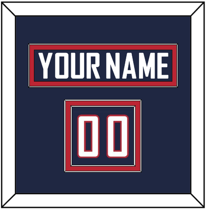 United States Men’s Hockey Nameplate & Number (Shoulder) - 2014 Olympics Road Blue - Signature Tier 2