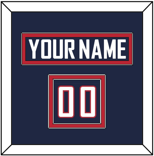 United States Men’s Hockey Nameplate & Number (Shoulder) - 2014 Olympics Road Blue - Signature Tier 2