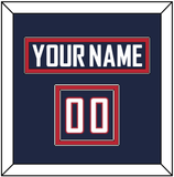 United States Men’s Hockey Nameplate & Number (Shoulder) - 2010 Olympics Road Blue - Double Mat 2