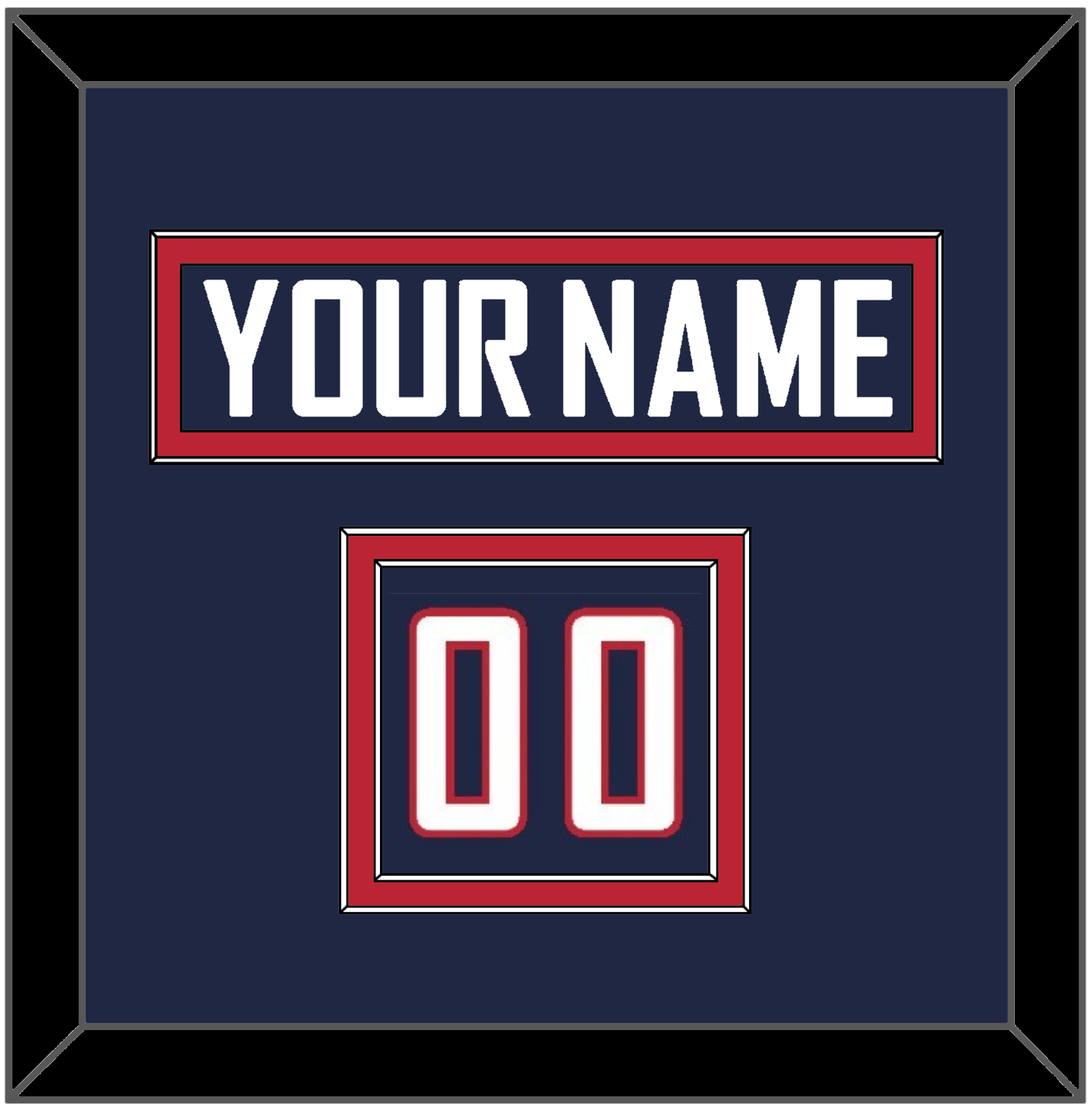 United States Men’s Hockey Nameplate & Number (Shoulder) - 2010 Olympics Road Blue - Signature Tier 2