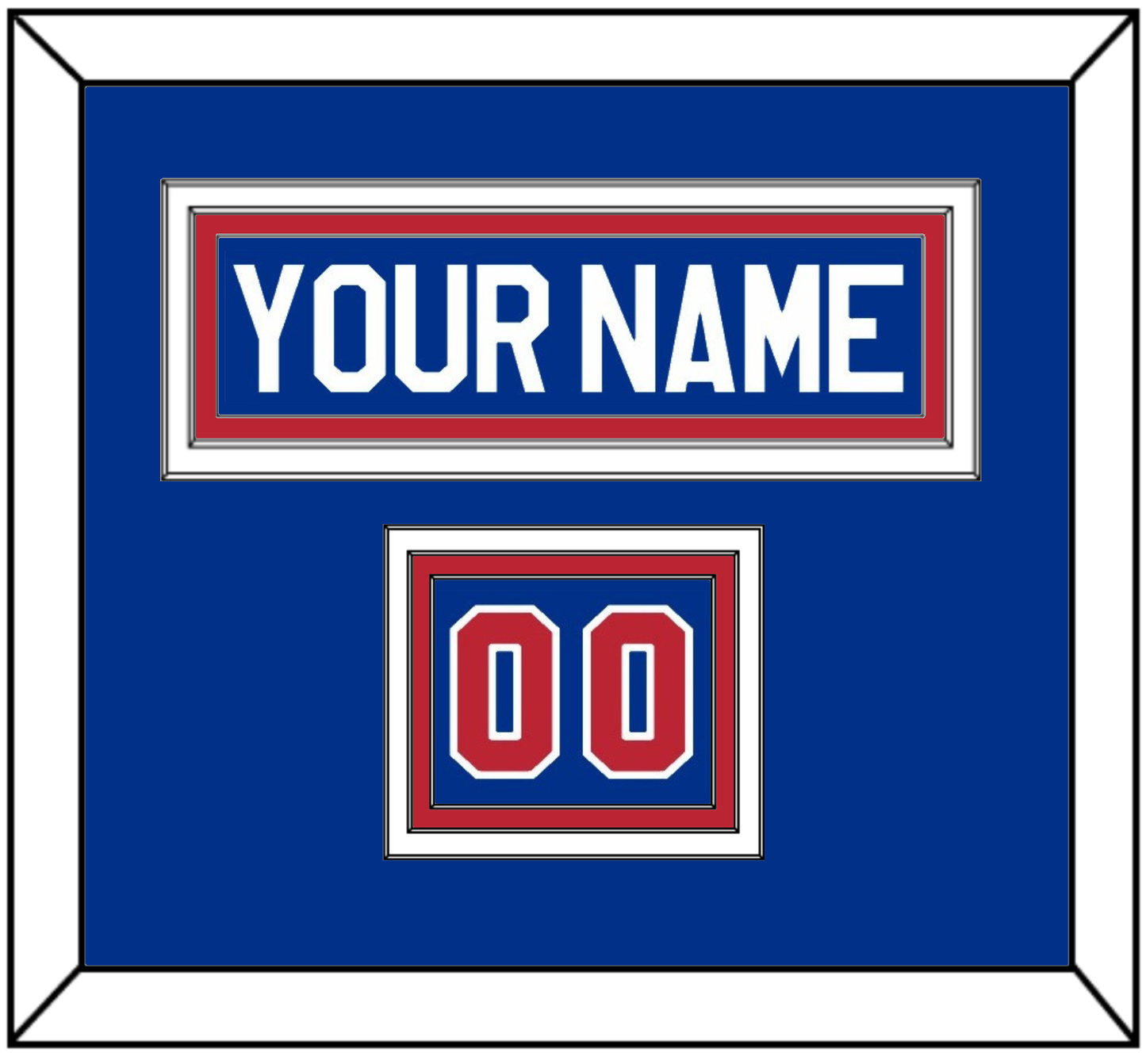 United States Men’s Hockey Nameplate & Number (Shoulder) - 1980 Olympics Road Blue - Premier Tier 2