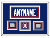 New York Nameplate & Number (Shoulder) With XXI & XXV Super Bowl Jersey Patches - Home Blue (1980-1988) - Triple Mat 2
