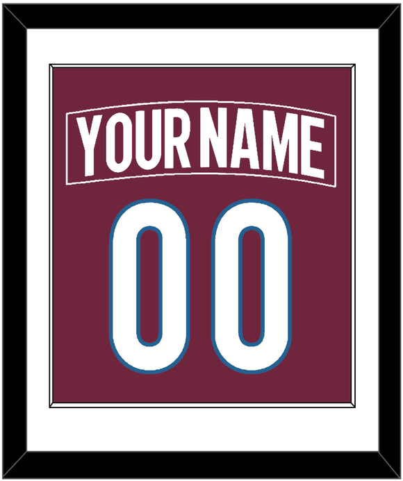 Colorado Nameplate & Number (Back) Combined - Home Burgundy - Single Mat 1