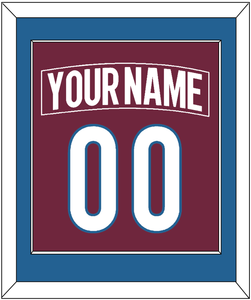 Colorado Nameplate & Number (Back) Combined - Home Burgundy - Single Mat 2