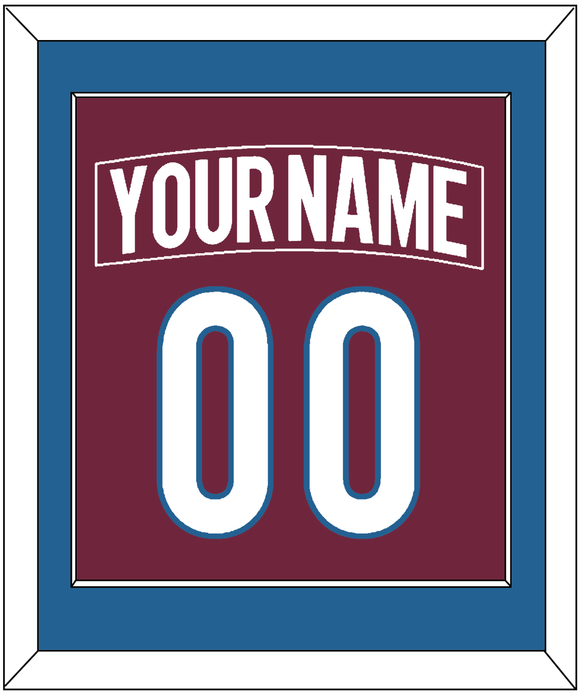 Colorado Nameplate & Number (Back) Combined - Home Burgundy - Single Mat 2