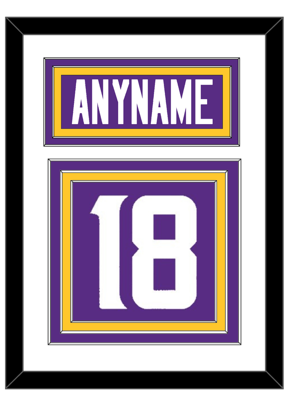 Minnesota Nameplate & Number (Back) - Home Purple - Triple Mat 1