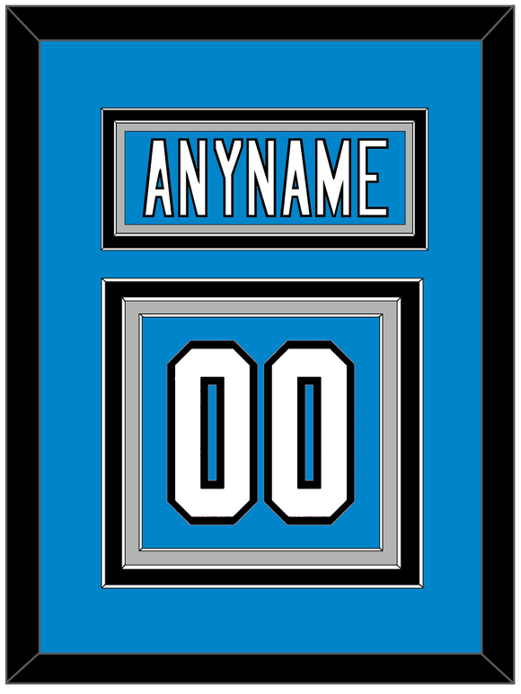 Carolina Nameplate & Number (Back) - Home Blue - Triple Mat 2
