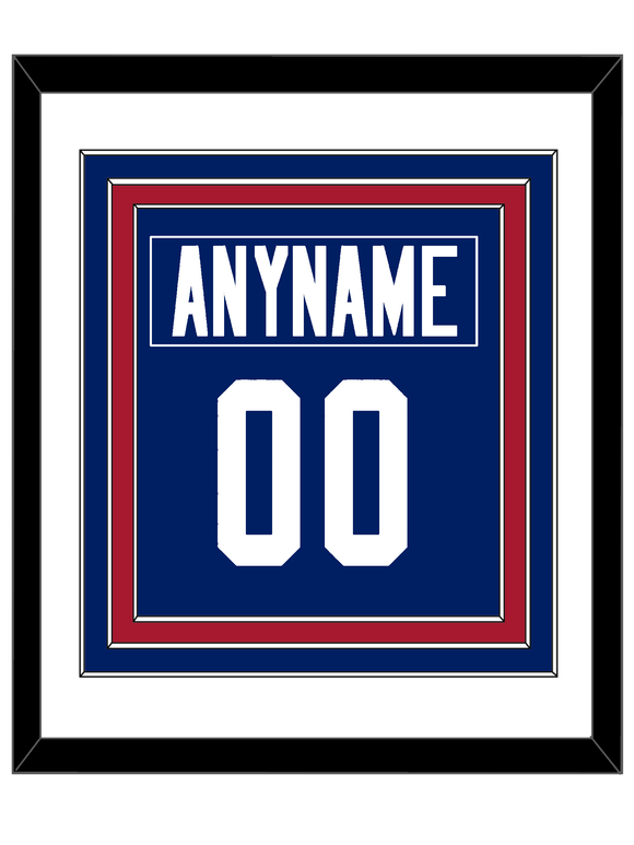 New York Nameplate & Number (Back) Combined - Home Blue - Triple Mat 1