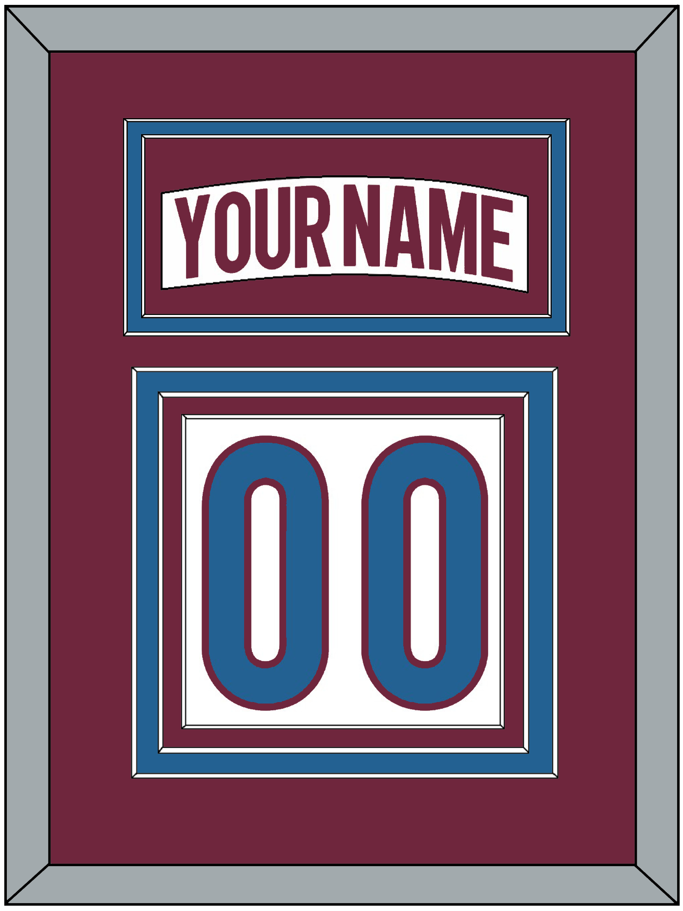 Colorado Nameplate & Number (Back) - Road White - Premier Tier 3