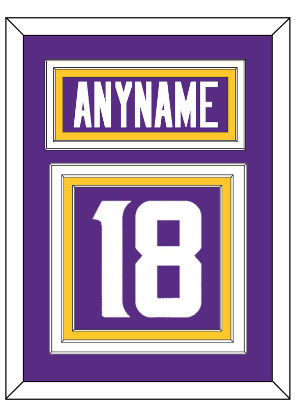 Minnesota Nameplate & Number (Back) - Home Purple - Triple Mat 2