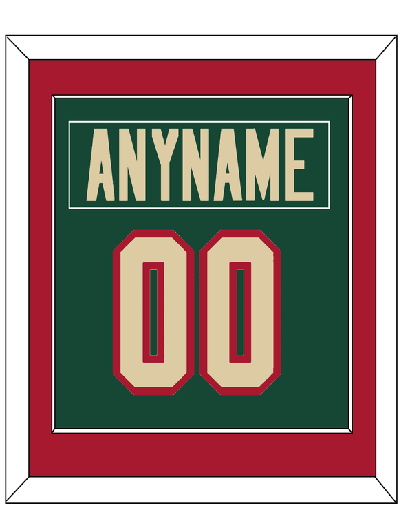 Minnesota Nameplate & Number (Back) Combined - Home Green - Single Mat 2