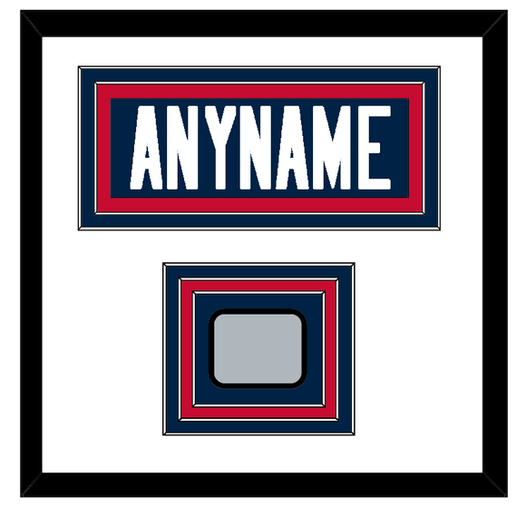 New England Nameplate & Jersey Logo Patch - Home Blue Jersey - Triple Mat 1
