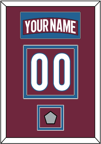 Colorado Nameplate & Number (Back) With Stanley Cup Champions Patch - Home Burgundy - Signature Tier 2