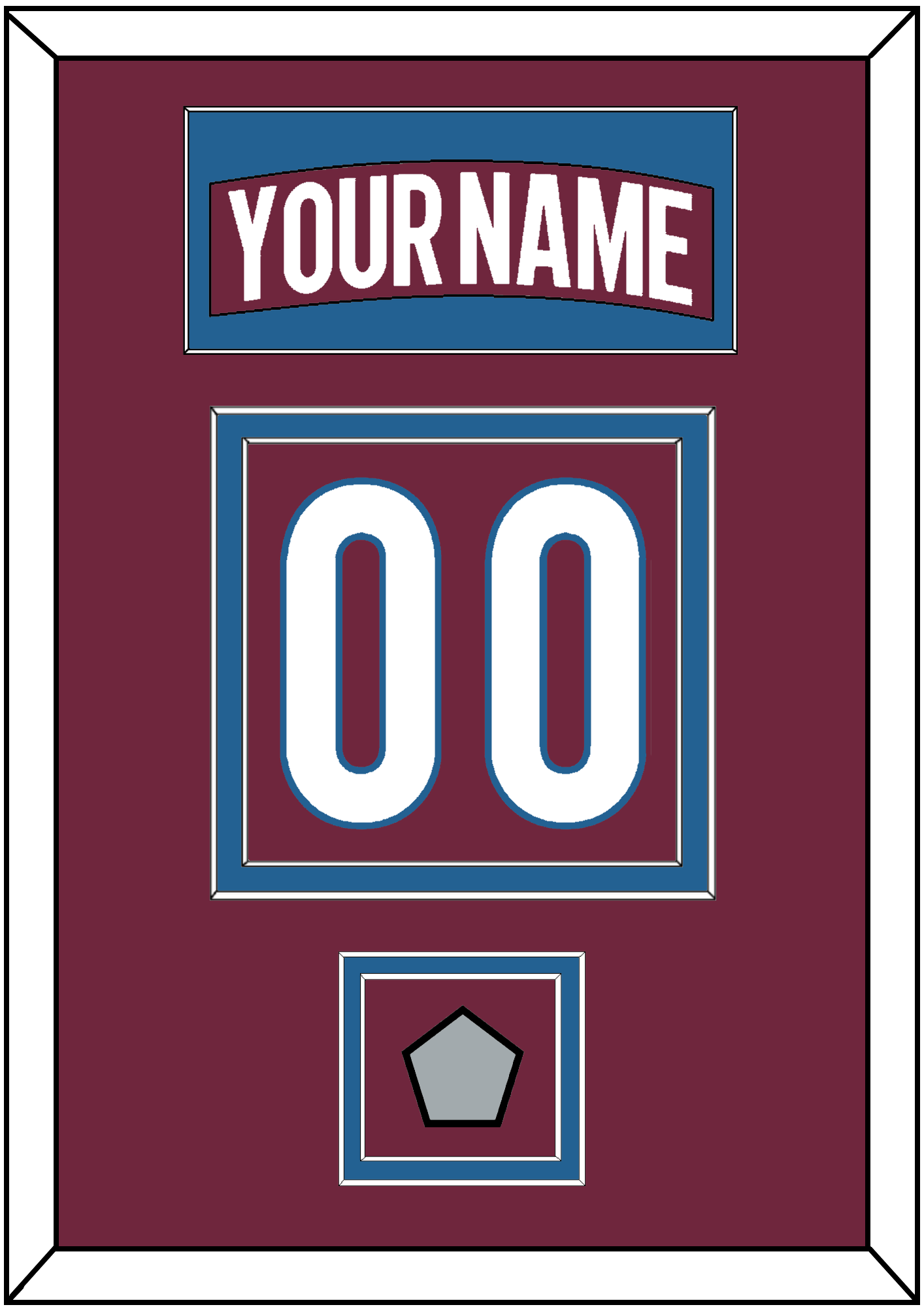Colorado Nameplate & Number (Back) With Stanley Cup Finals Patch - Home Burgundy - Signature Tier 2