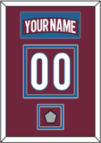 Colorado Nameplate & Number (Back) With Stanley Cup Finals Patch - Home Burgundy - Double Mat 2