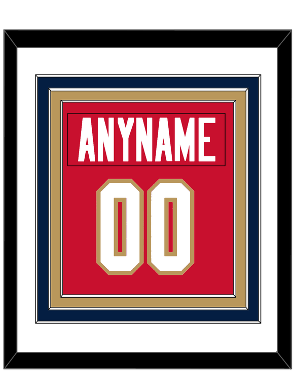 Florida Nameplate & Number (Back) Combined - Home Red - Triple Mat 1