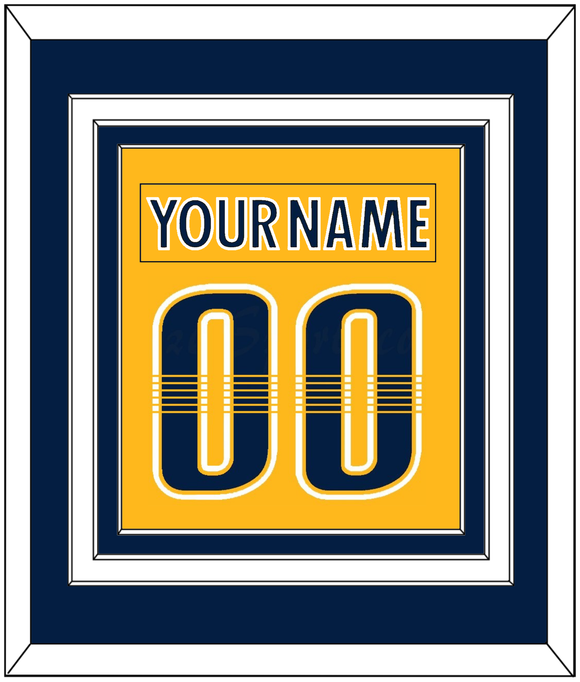 Nashville Nameplate & Number (Back) Combined - Home Gold - Triple Mat 3