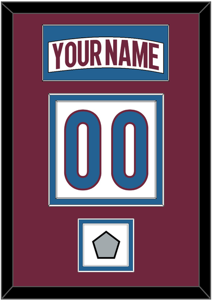 Colorado Nameplate & Number (Back) With Stanley Cup Champions Patch - Road White - Signature Tier 3